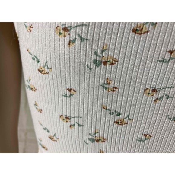 Cloud Ten Bodysuit Womens SZ Small Yellow Floral Scoop Neck Printed Snap Closure - Picture 7 of 9